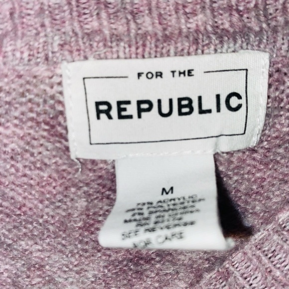 For the Republic "Eclectic" Logo Mauve Pink Cozy Sweater Size Medium - Picture 4 of 4